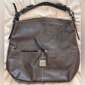 Dooney and Bourke Brown Leather Shoulder Tote - Hobo Tote